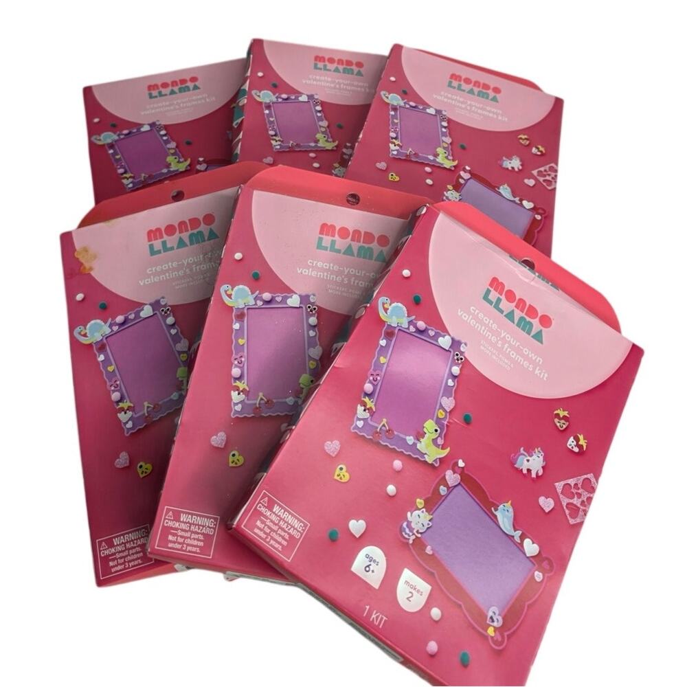Mondo Llama Valentine Craft Kit Lot Kids DIY Picture Frame Kits Bundle